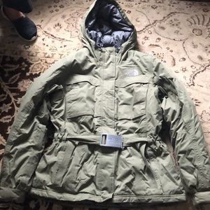 The North Face green jacket